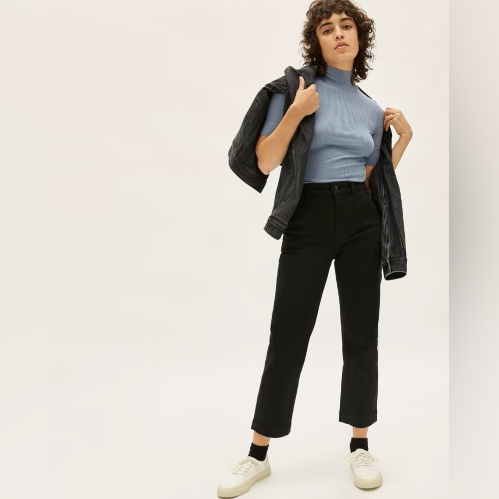 Everlane Straight Leg Crop Pant in Size 2 in Black